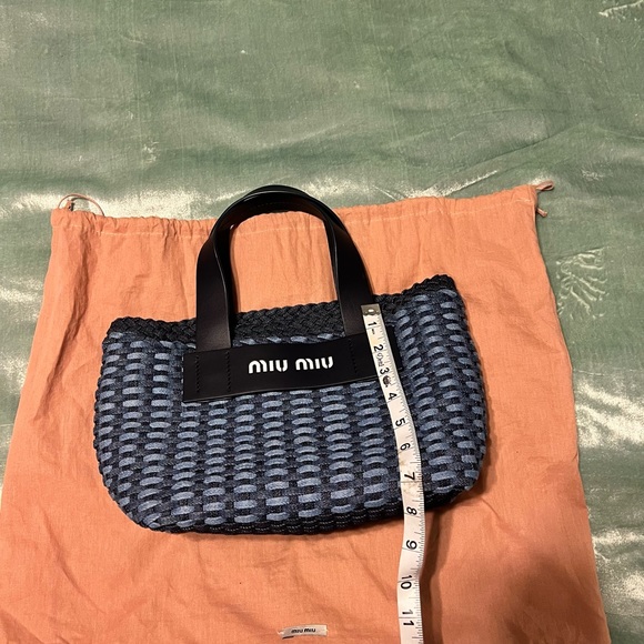 Miu Miu Handbags - Miu Miu Small Denim weave tote